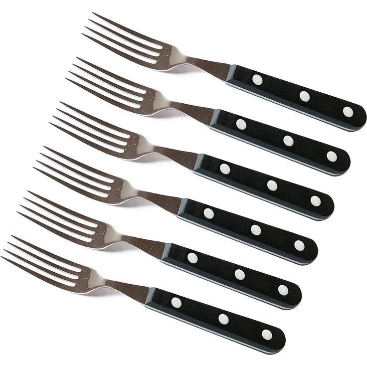6 Stück Marsvogel 82 00 07 Steakgabel schwarz