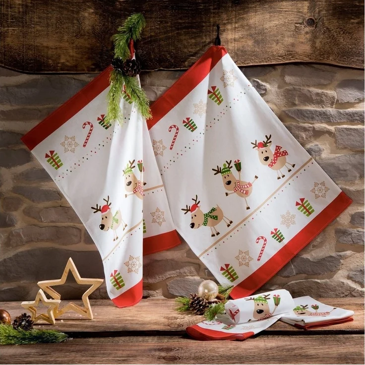 Erwin Müller Geschirrtuch Geschirrtuch 4er-Pack, Baumwolle Motiv – Bild 2