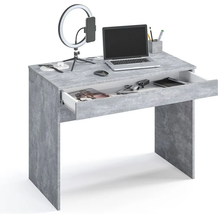 KOMTO Schreibtisch Milan mit 1 Schublade Bürotisch Computertisch Klein Arbeitstisch, Büro PC-Tisch Kinderschreibtisch mit Stauraum 100 x 53 x 76 cm – Bild 1