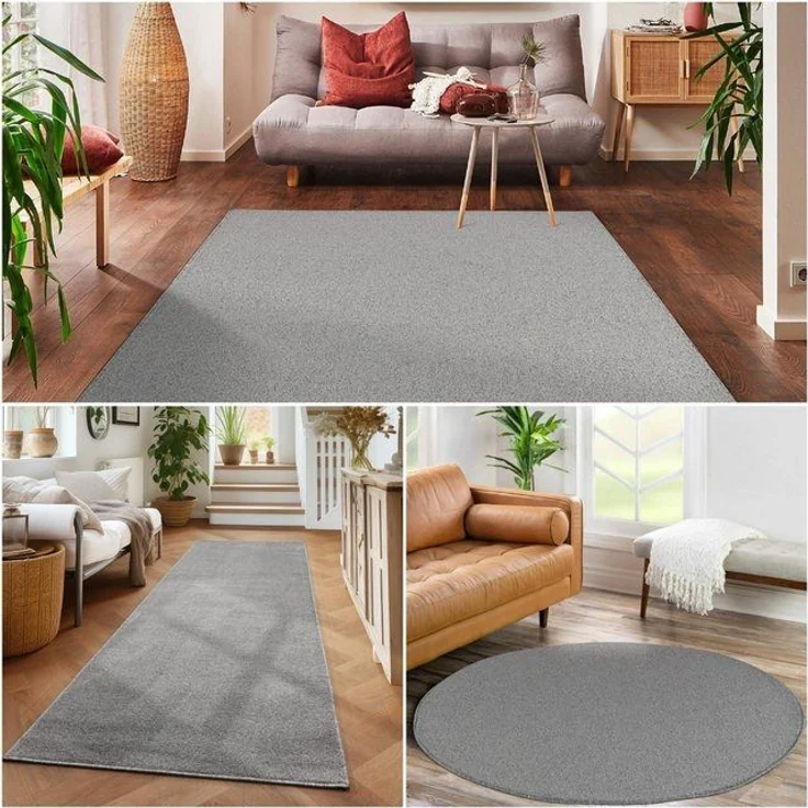 Carpettex Veloursteppich Unicolor - Einfarbig, Rund, Höhe: 11 mm, Einfarbig Kurzflor Teppich Wohnzimmer verschiedene farben und größen – Bild 4