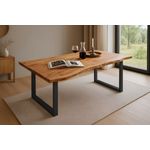 Esstisch Baumkante massiv Akazie natur 140 x 80 schwarz QUINN 66270770