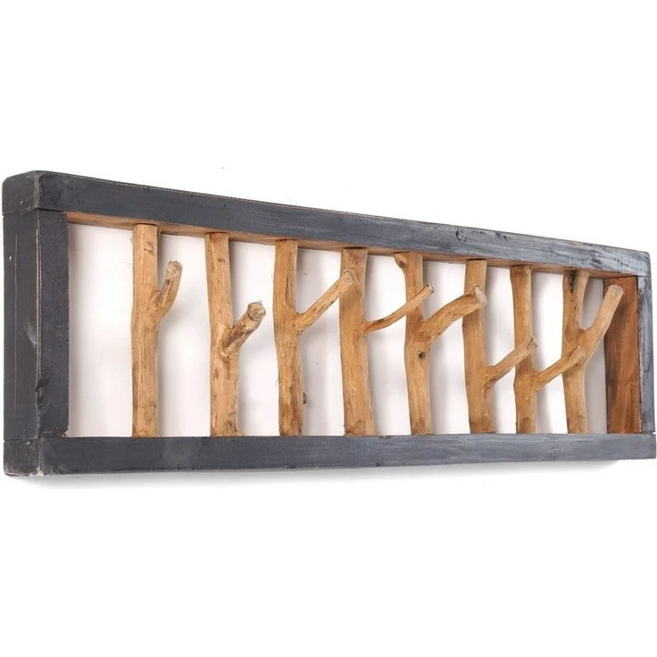 DESIGN DELIGHTS Wandgarderobe WANDGARDEROBE TREIBHOLZ UNIKAT, 80x22cm (BxH), Garderobe, Hakenleiste – Bild 1