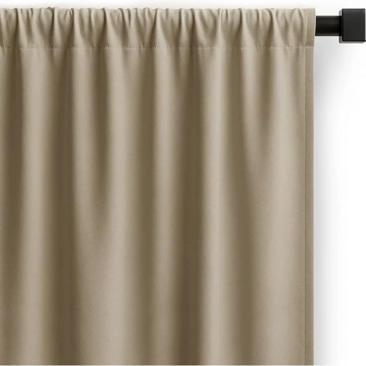 Restilo Gardine Gardine Vorhang Einfarbig Verdunklungsvorhang Aufhängung Pleat (1 St), Kräuselband, verdunkelnd, Polyestertextilien – Bild 4
