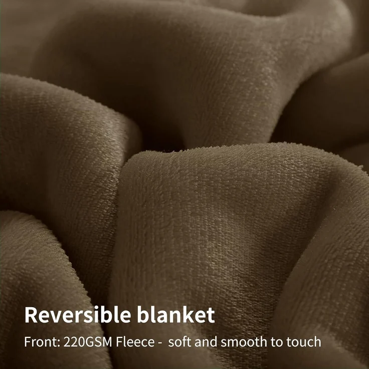 Kuscheldecke Sherpa Fleece Couchdecke Sofadecke XXL 220 x 240 cm Braun – Bild 4