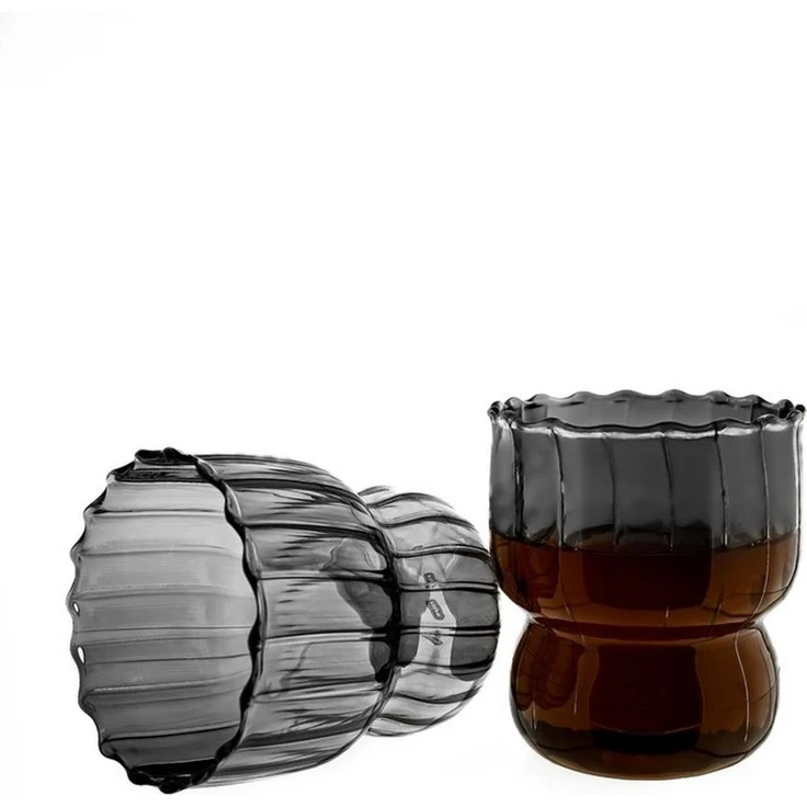 Mulex Glas Moderne Gläser 300 ml Riffle Design Trinkgläser aus Borosilikatglas, 4-tlg. – Bild 5