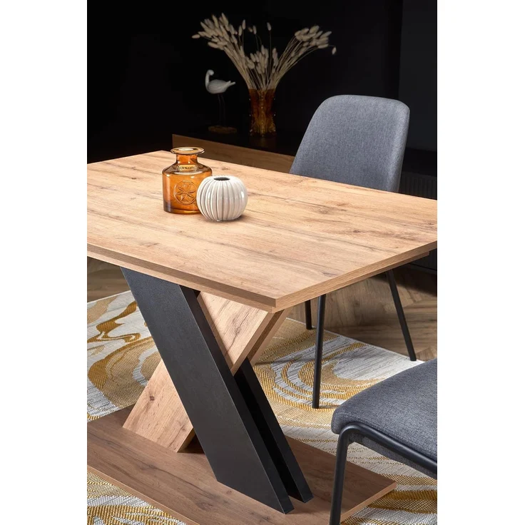 designimpex Esstisch Design HA-111 Tisch Eiche Wotan - Schwarz matt ausziehbar 130 bis 175 – Bild 5