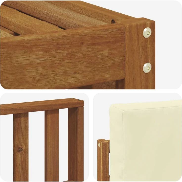 vidaXL Outdoor-Sofagarnitur 9 stk. 8-Sitzer Natur und Creme 3374560 – Bild 6