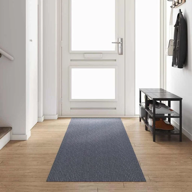 vidaXL Teppichläufer Hellgrau 80 x 400 cm Stoff 42011431 – Bild 1