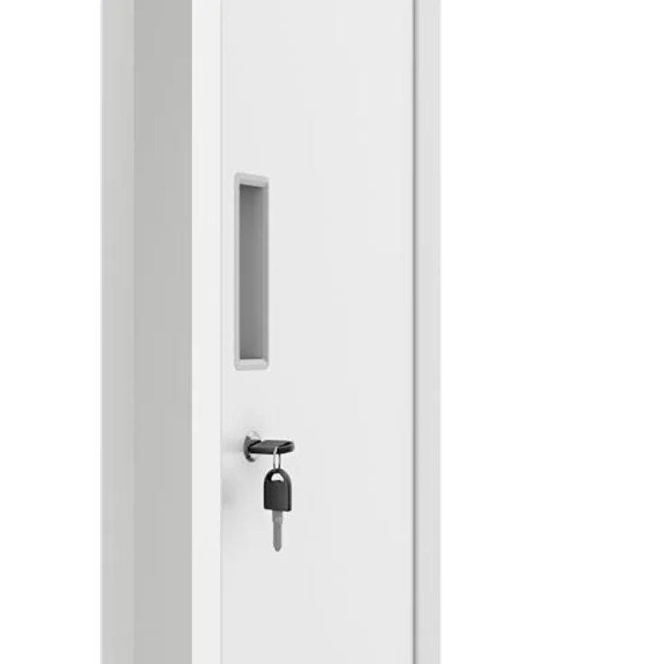 Jan Nowak Kleiderspind Metall abschließbar Spindschrank Umkleideschrank, 180 x 30 x 50 cm, Metallschrank mit Kleiderstange, Kleiderhaken, Fachboden und Lüftungsschlitzen, Garderobenschrank – Bild 5