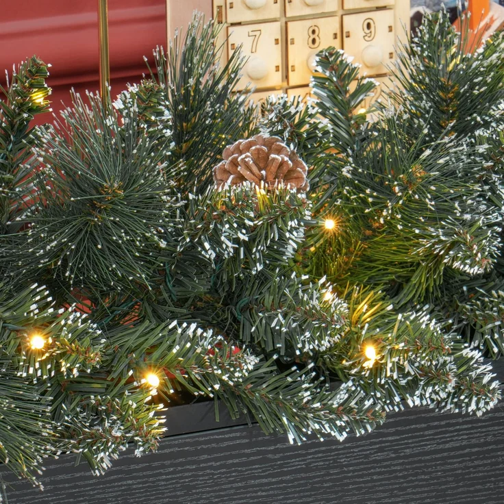 HOMCOM Weihnachtsgirlande, Kunststoff, Metall, Grün, 180L x 30B x 30H cm – Bild 9