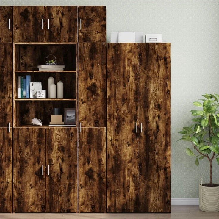 vidaXL Hochschrank Schmal Räuchereiche 30x42,5x225 cm Holzwerkstoff 3281263 – Bild 1
