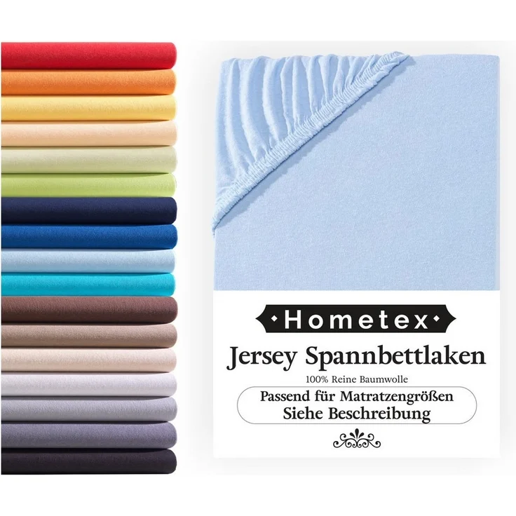 Hometex Premium Textiles Spannbettlaken Jersey Spannbettlaken 100% Baumwolle, Jersey, Gummizug: Rundumgummizug, Premium-Jersey Matratzenhöhe bis 23 cm – Bild 5