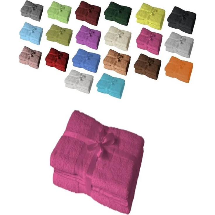 4 x Saunatuch 500 g/m² 80 x 200 cm Pink – Bild 1