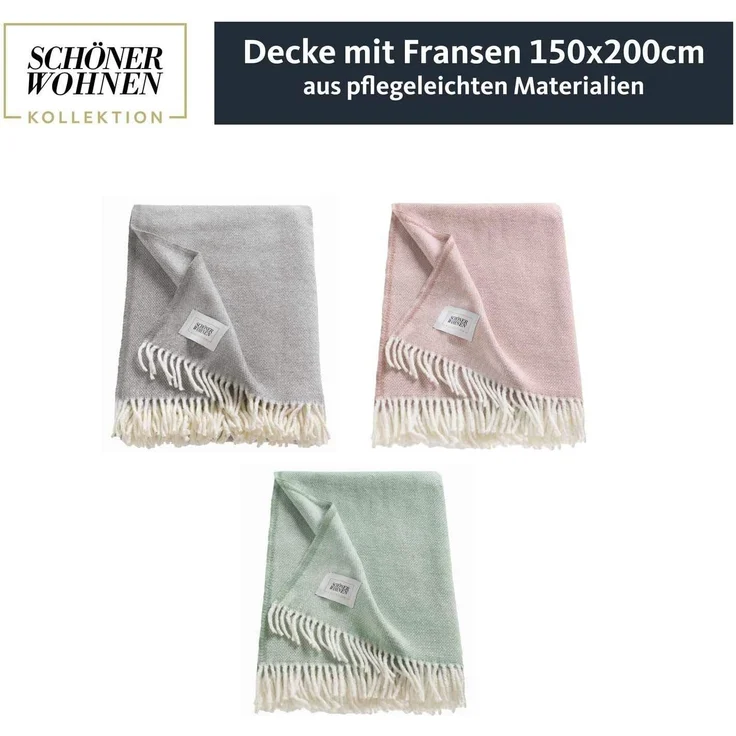 Wohndecke Relax, SCHÖNER WOHNEN-Kollektion, mit gedrehten Fransen, Kuscheldecke – Bild 6