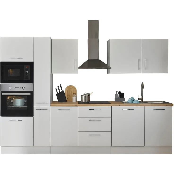 BASIC by Balculina Küchenzeile Turin, Breite 310 cm, wahlweise mit E-Geräten