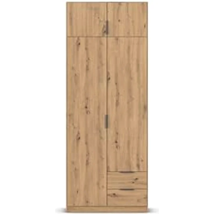 Rauch Möbel Lagoa, Kleiderschrank, Garderobe für Schlafzimmer, Kinderzimmer, Jugendzimmer 4-türig, 2 Schubladen, Farbe Eiche Artisan, Holz, Breite 91 – Bild 11