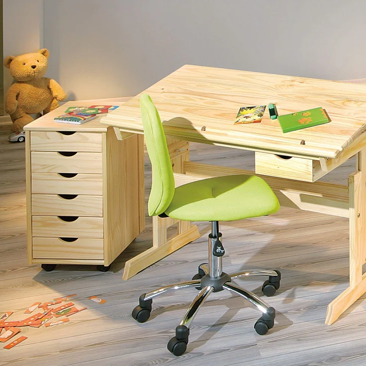 Inter Link Alpine Living Rollcontainer Bürocontainer Schubladenschrank Büroschrank Kiefer Massivholz Natur lackiert BxHxT: 35 x 65 x 40 cm – Bild 5