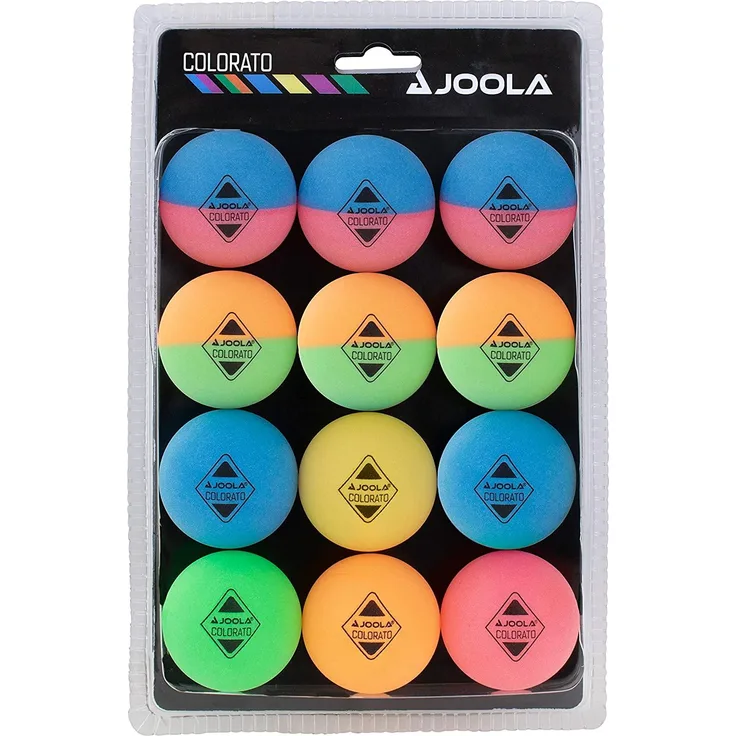 JOOLA Tischtennis Ballset Colorato mit 12 bunten Bällen