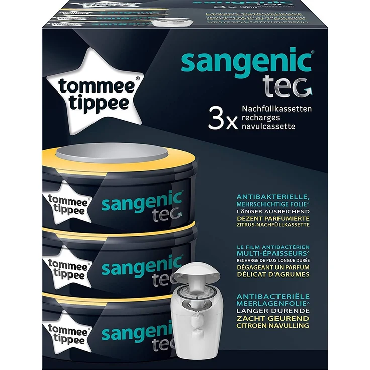 tommee tipee Nachfüllkassetten Sangenic tec (3er-Pack) - Kassetten für geruchsfreies Windelentsorgungs-System - passend für viele Windeltwister – Bild 4