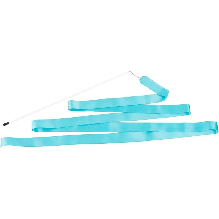 Gymnastikband Tanzband Turnband Rhythmikband Wirbelband Schwungband mit Stab 4 m, Hellblau
