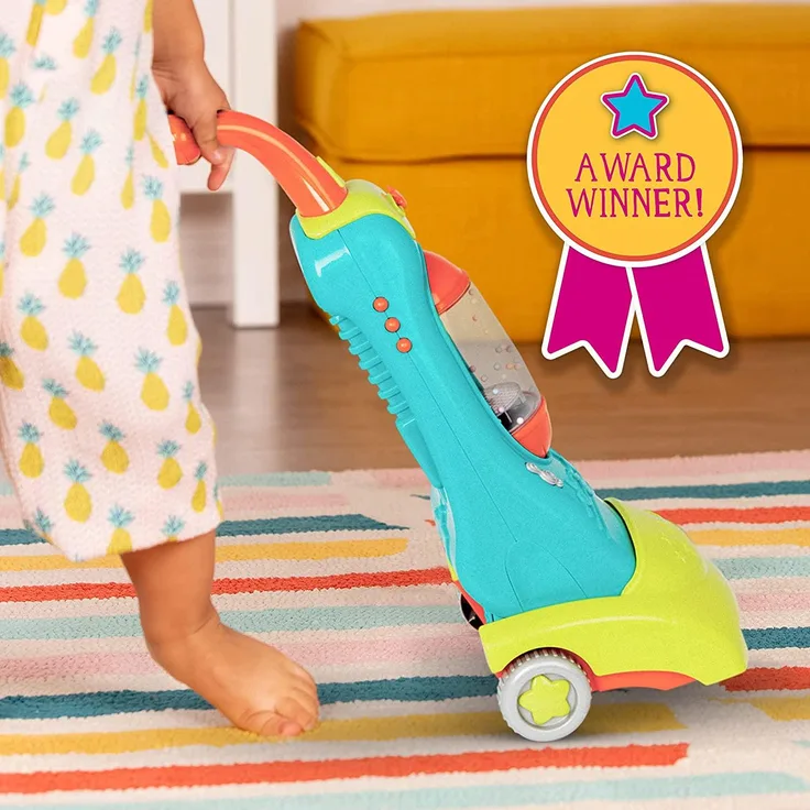 Battat BT2741C1Z Kinder Staubsauger mit Musik, Lichtern und realistischen Geräuschen, Haushaltsspielzeug – Spielzeug für Mädchen und Jungen ab 2 Jahren, Bunt