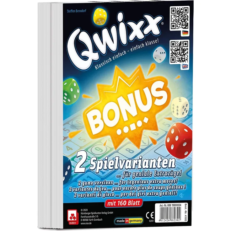 Qwixx 'Bonus (Zusatzblöcke)', international, 2er Pack