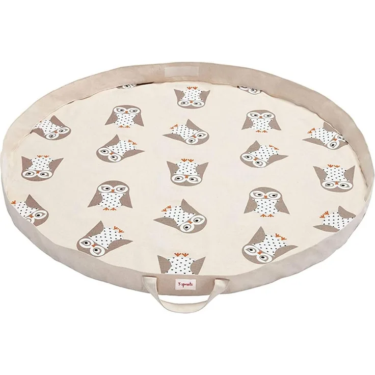 3 Sprouts UPMOWL Spielmatte/Spielsack - Eule, mehrfarbig
