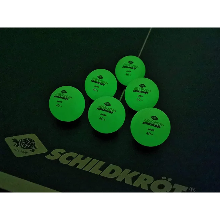 Tischtennisball "Glow in the Dark", 6 hellgrüne, fluoreszierende Bälle – Bild 3