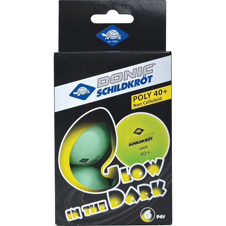 Tischtennisball "Glow in the Dark", 6 hellgrüne, fluoreszierende Bälle – Bild 2