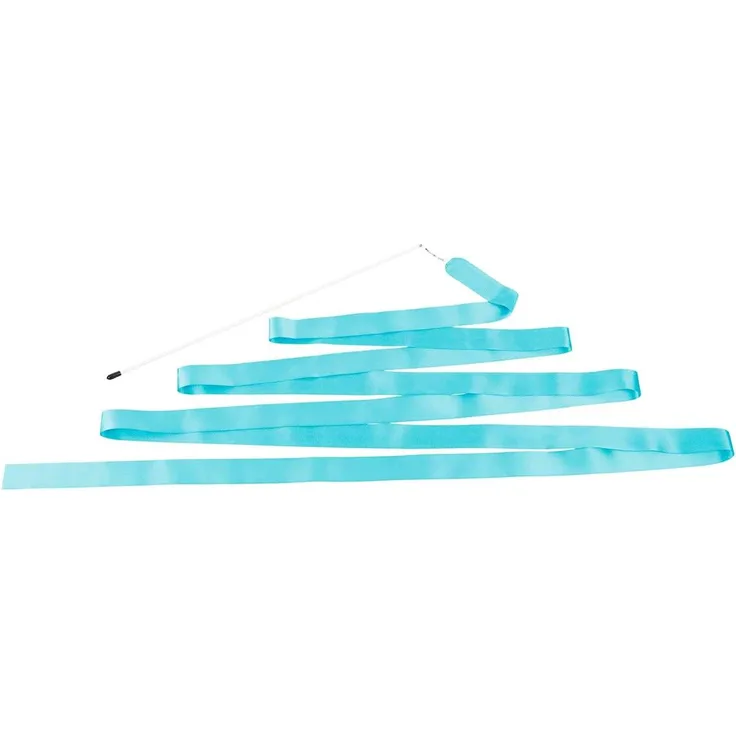 Gymnastikband Tanzband Turnband Rhythmikband Wirbelband Schwungband mit Stab 6 m, Hellblau