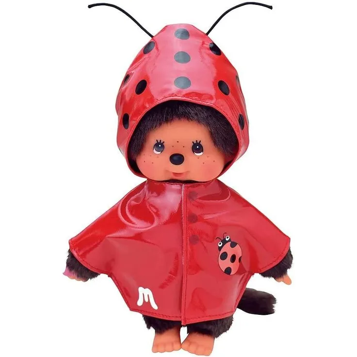Monchhichi Kleidung für Standard Monchichi 20 cm - Verschiedene Designs (Regenjacke Marienkäfer)