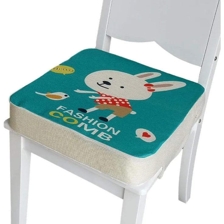 Kinder Sitzkissen Sitzerhöhung Stuhl, Fansu Baby Tragbar Sitzkissen Cartoon Quadratische Verstellbar Zerlegbar Kleinkinder Esszimmerstuhl ErhöHen Pad Esszimmer Boostersitze (Hase,40x40x8cm)