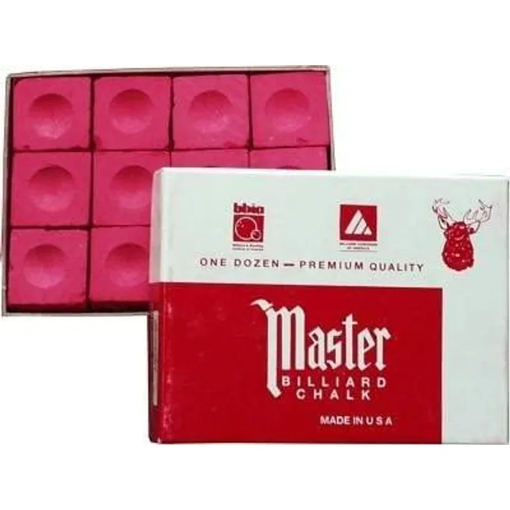 Billard Kreide Master rot, Dtzd. (12 Stück Box)