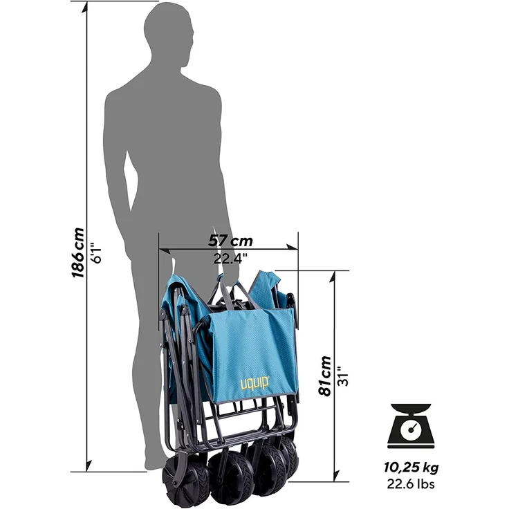 Uquip Faltbarer Strand Bollerwagen – Bild 6