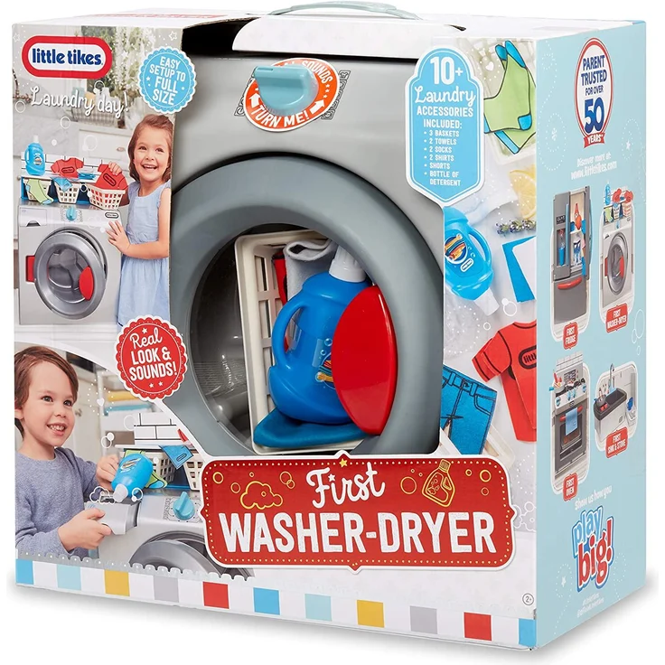 little tikes 651410 First Wascher Dryer Interaktiv & Realistisch mit Geräuschen Schein Spielgerät für Kinder – Bild 9