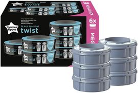 TOMMEE TIPPEE Nachfüllkassette Twis &Click + Sangenic Tec Windeleimer 6er Set