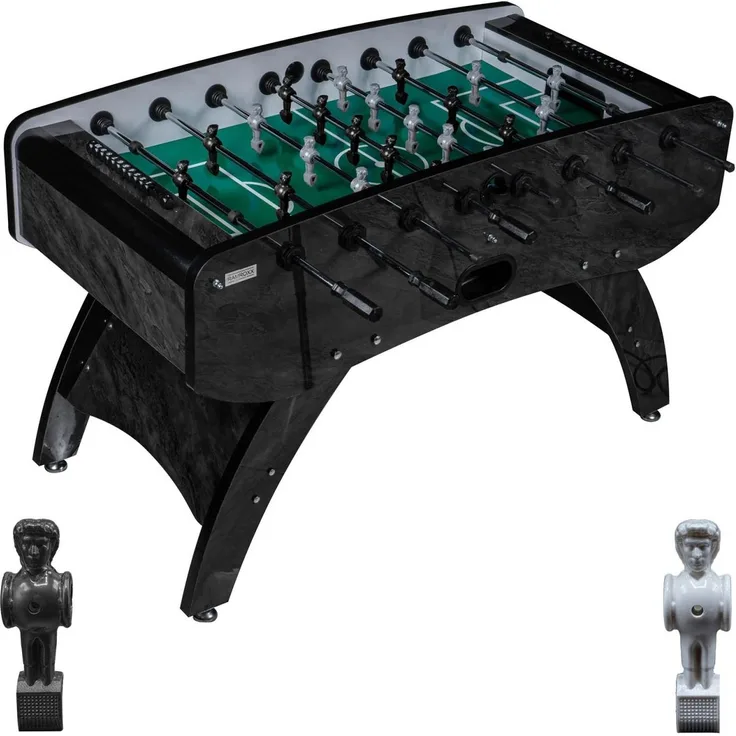 Fußball Tischkicker Design Schwarz grünes Spielfeld Figuren Schwarz Grau 80kg