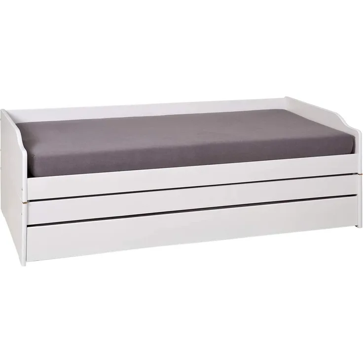 Interlink 'LOTAR' Bett weiß lackiert, 90 x 200 cm, mit Klappfunktion