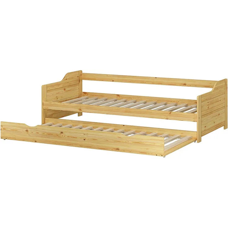 Erst-Holz Einzelbett Kiefer 90x200 cm inkl. Bettkasten, natur