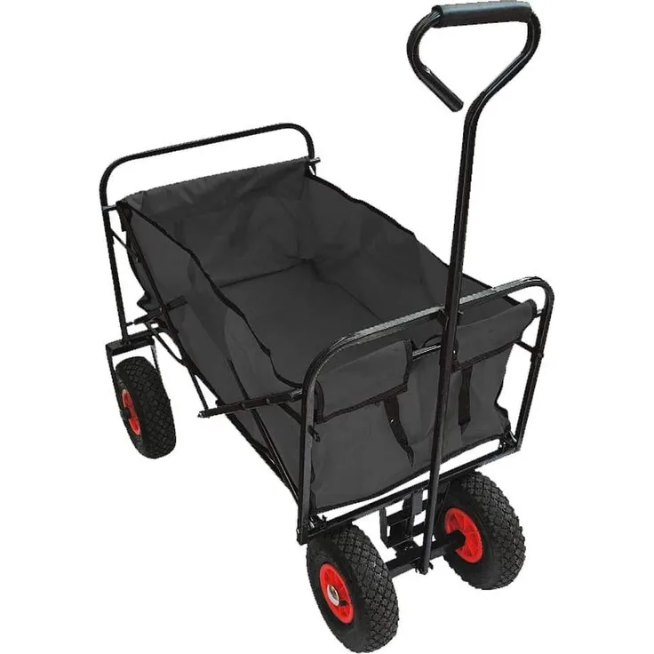 Faltbarer Bollerwagen mit Luftbereifung, Anthrazit