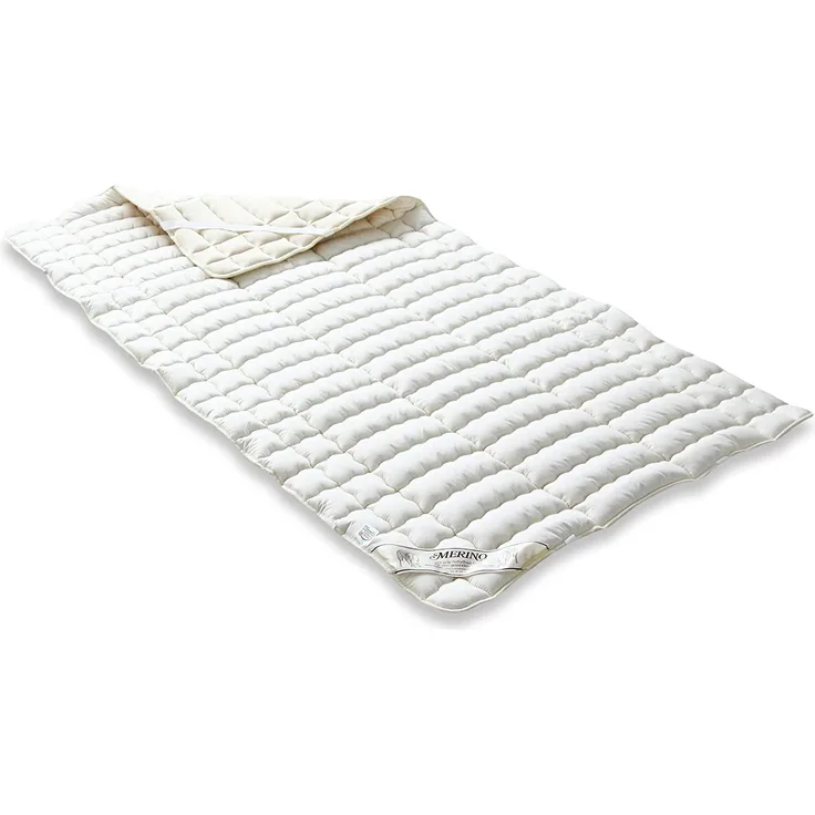 Badenia Bettcomfort Irisette Merino wash Spannauflage mit Feinperkalbezug, 140 x 200 cm