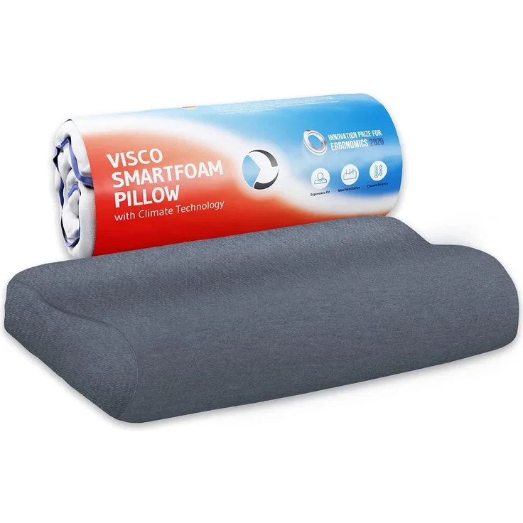 Nackenkissen HADAR wave QuickDry, höhenverstellbares Kissen mit Nackenwelle, passt in 40 x 80 cm Bezug