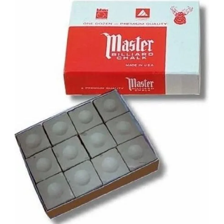 Billard Kreide Master grau, Dtzd. (12 Stück Box)