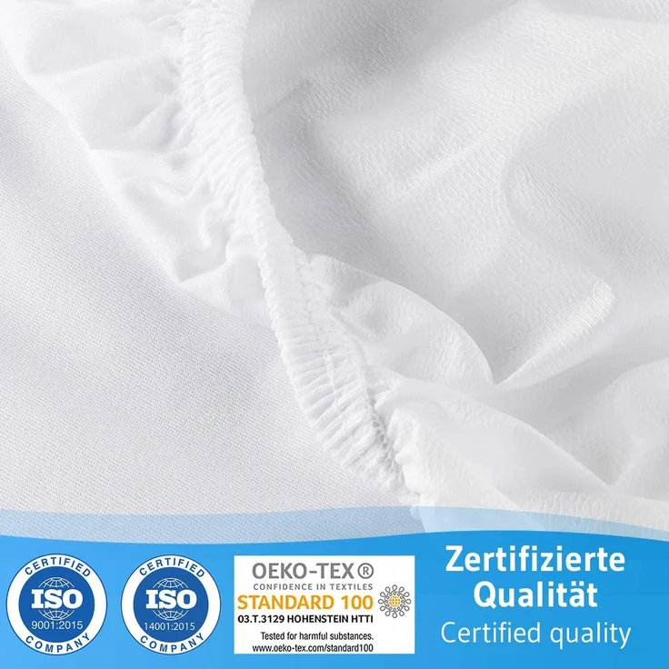 Matratzenschoner 180 x 200 cm wasserdicht | Atmungsaktive Matratzenauflage 180/200 | Hygienischer Anti-Milben Matratzenbezug | Wasserundurchlässiger Matratzen-Schutz | Matratzen-Topper 180x200 – Bild 5