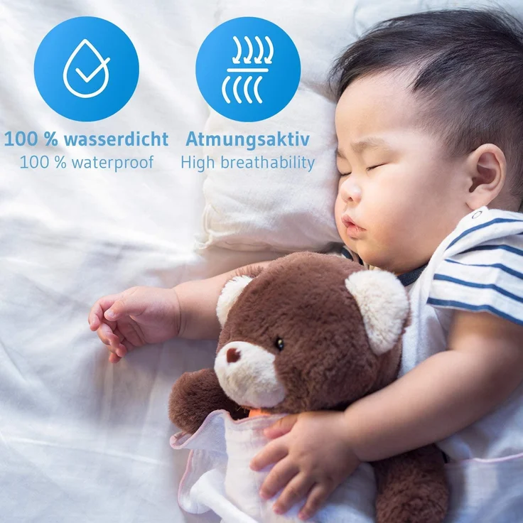 Matratzenschoner 180 x 200 cm wasserdicht | Atmungsaktive Matratzenauflage 180/200 | Hygienischer Anti-Milben Matratzenbezug | Wasserundurchlässiger Matratzen-Schutz | Matratzen-Topper 180x200 – Bild 2