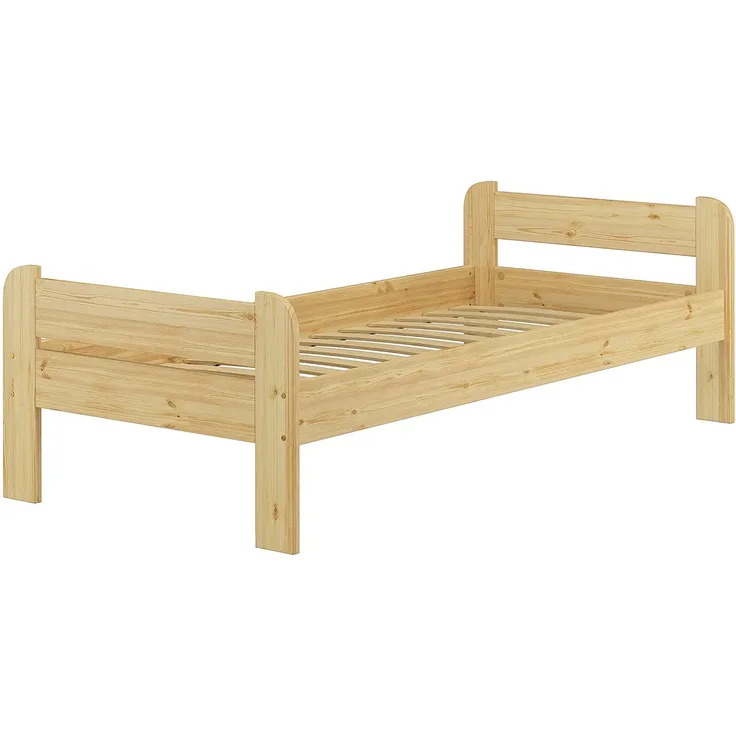 Erst-Holz Einzelbett Kiefer natur inkl. Rollrost 90x200