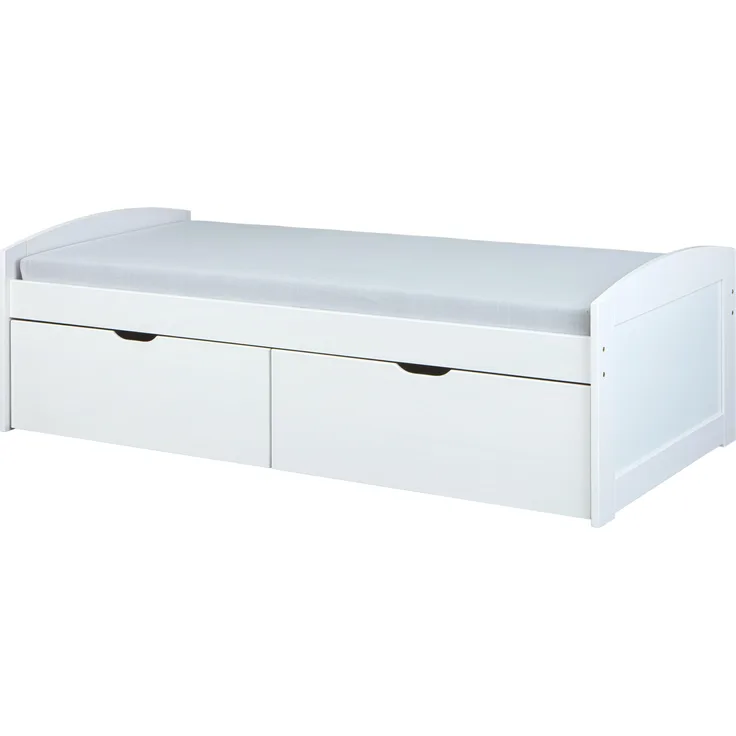 Interlink Funktionsbett 'EINAR' 90 x 200 mit 2 Schubladen, weiß