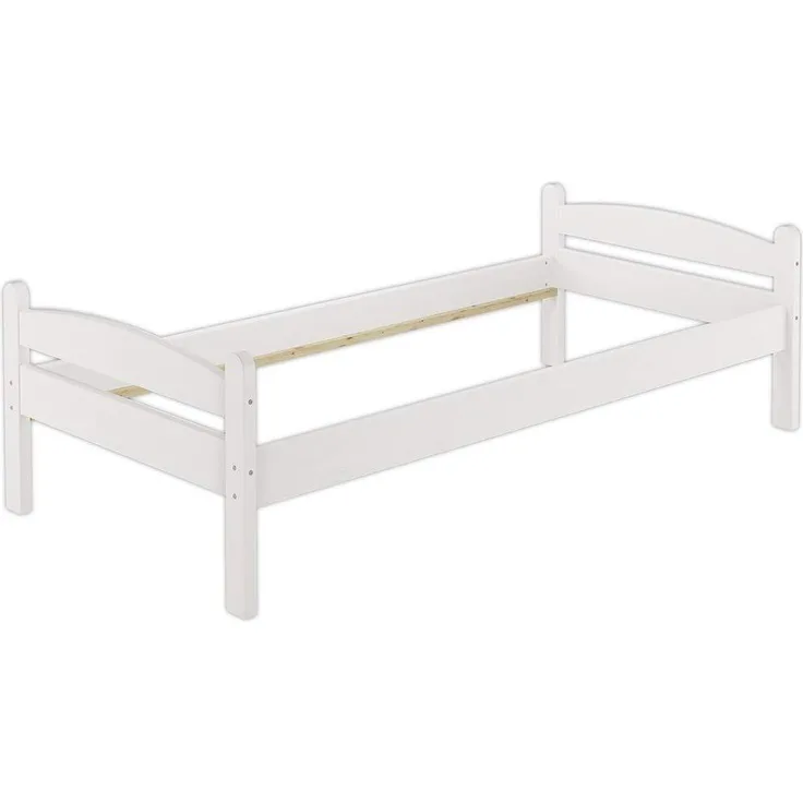 Erst-Holz Einzelbett Kiefer weiß 80x200 Einzelbett