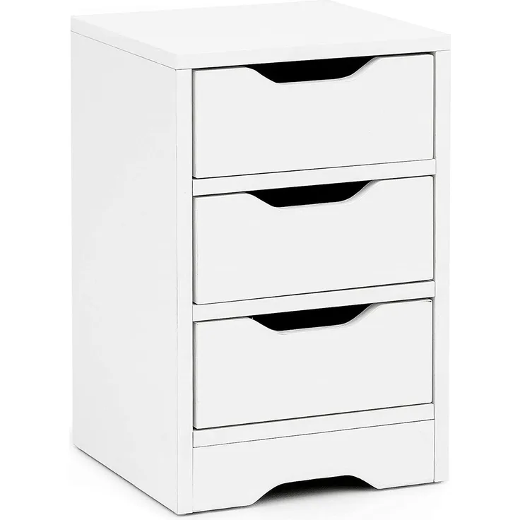 Wohnling WL5.704 Nachtkonsole, Holz, Weiß, 30x30x48,5 cm