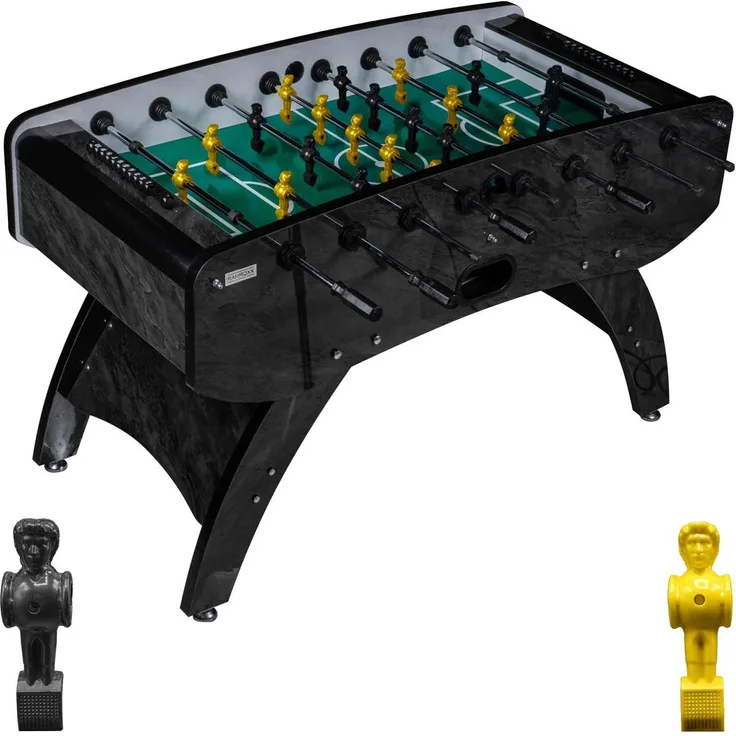 Fußball Tischkicker Design Schwarz grünes Spielfeld Figuren Schwarz Gelb 80kg